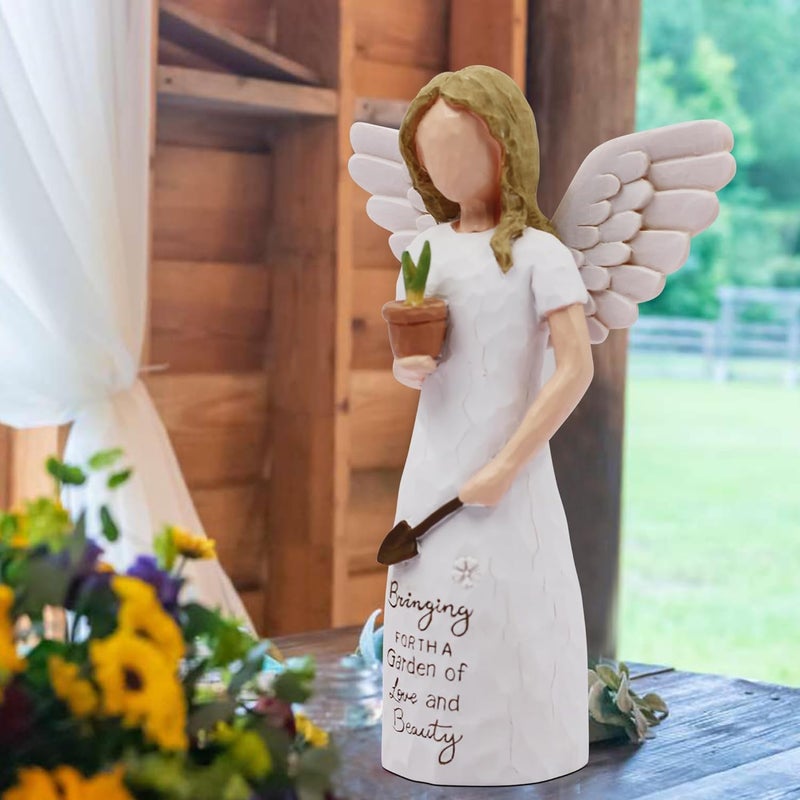 AcowSpt Gardening Gifts for Women, Gift for Gardeners Woman, Garden Gifts Women, Unique Gardening Gift, Garden Angel, Sculpted Hand-Painted Angel Figurine - Image 4